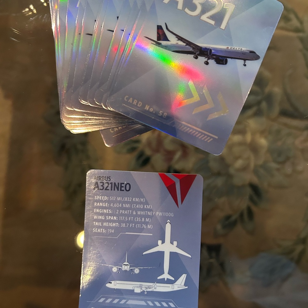 Delta Airbus A321 Collector Cards; #58- Twenty available.  $10 each OBO.